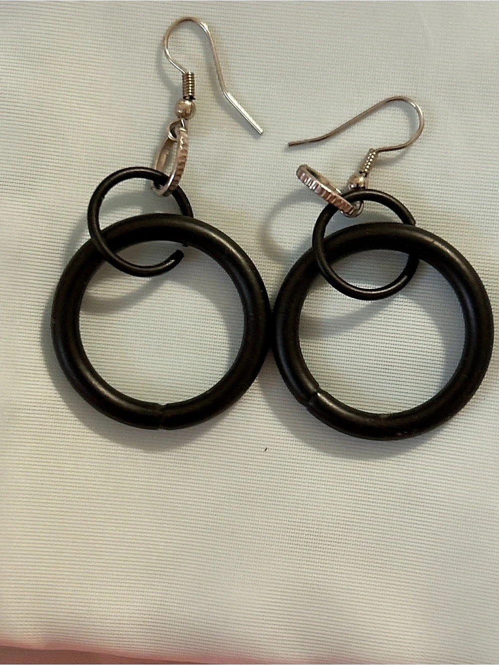 Sassy Black Hoop Drop Earrings